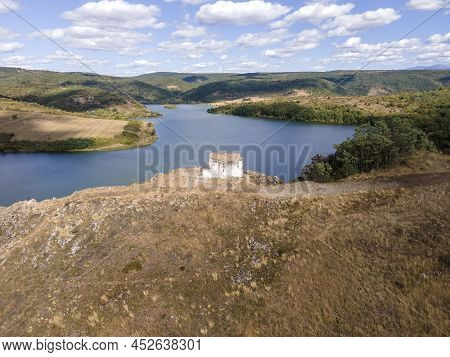 Amazing Aerial View Of Pchelina Reservoir, Pernik Region, Bulgaria
