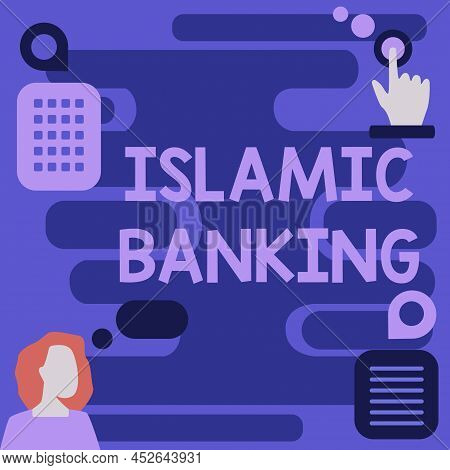 Inspiration Showing Sign Islamic Banking. Internet Concept Banking System Based On The Principles Of