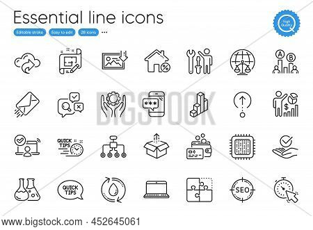 Cpu Processor, Approved And Download Photo Line Icons. Collection Of Card, Inspect, Seo Icons. Cloud