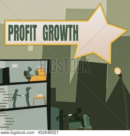 Text Showing Inspiration Profit Growth. Conceptual Photo Objectives Interrelation Of Overall Sales M