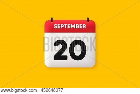 Calendar Date 3d Icon. 20th Day Of The Month Icon. Event Schedule Date. Meeting Appointment Time. Ag