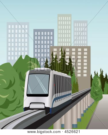 เวกเตอร์รถไฟโมโนเรล