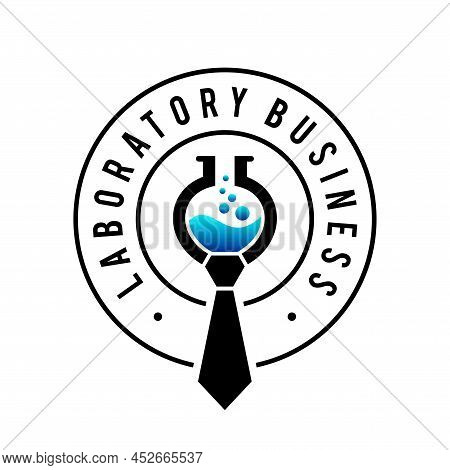 Laboratory Business Logo With Tie Concept, Laboratory Business Logo