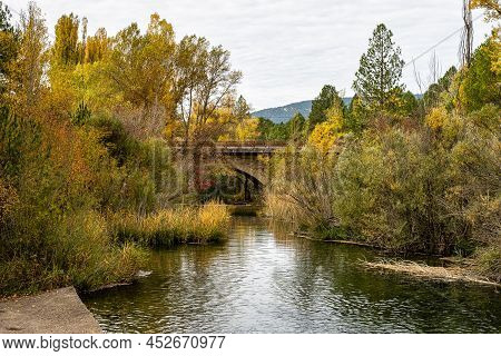 Natural Swimming Pool At The Forest Of Canamares, Natural Park Of The Serrania De Cuenca, Castilla L