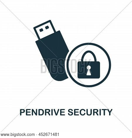 Pendrive Security Flat Icon. Colored Element Sign From Internet Security Collection. Flat Pendrive S