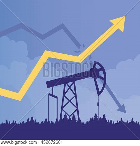 Oil Price Rising Up. Crude Oil Commodity Price Growth, High Demand