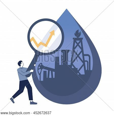 Oil Price Rising Up. Crude Oil Commodity Price Growth, High Demand