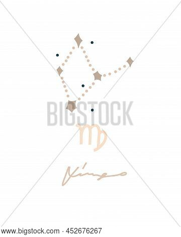 Hand Drawn Vector Abstract Stock Graphic Simple Astrology Celestial Illustration Constellation Colle