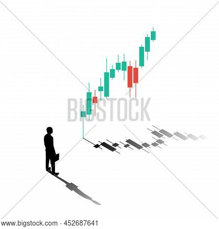 Financial Trading Graph. Trades On Financial Stock Exchange. Tradings Concept. Successful Businessma