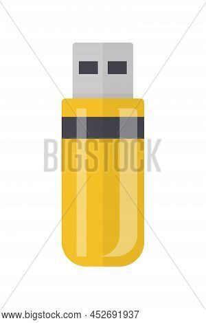 Yellow Portable Usb Flash Drive Digital Device Computer Hardware Information Carrying Storage Icon V