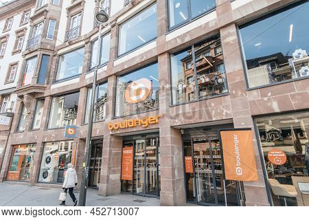 Strasbourg, France - Apr 11, 2022: Facade Of Central Boulanger Electronics Store - French Company Sp