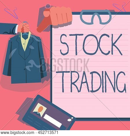 Text Showing Inspiration Stock Trading. Business Overview Buy And Sell Of Securities Electronically 