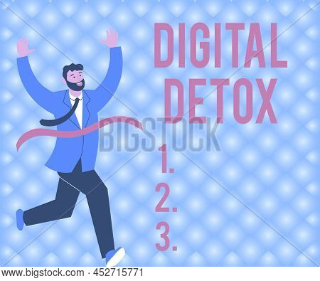 Conceptual Caption Digital Detox. Business Overview Free Of Electronic Devices Disconnect To Reconne