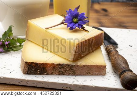 French Cheese Collection, Comte Cheese Made From Unpasteurized Cow's Milk In Franche-comte, France