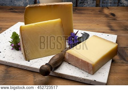 French Cheese Collection, Comte Cheese Made From Unpasteurized Cow's Milk In Franche-comte, France