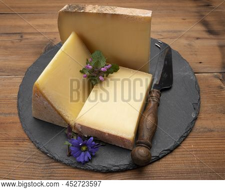 French Cheese Collection, Comte Cheese Made From Unpasteurized Cow's Milk In Franche-comte, France
