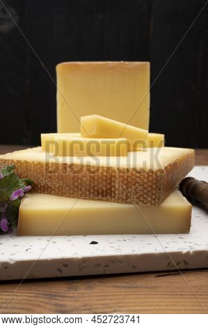 Swiss Cheese Collection, Gruyere Cheese Made From Unpasteurized Cow's Milk