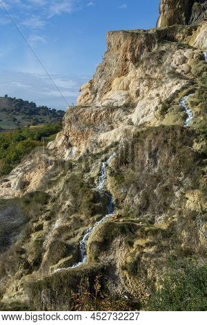 Ancient Hot Thermal Springs And Pool In Nature Park Dei Mulini, Bagno Vignoni, Tuscany, Italy