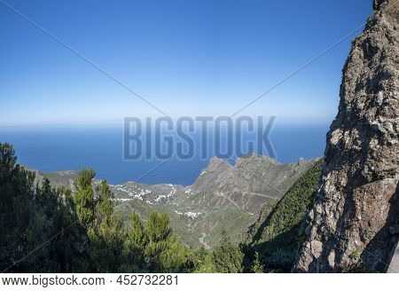 Panoramic View On Green Mountains Of Anaga National Park, North Of Tenerife, Canary Islands, Spain