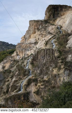 Ancient Hot Thermal Springs And Pool In Nature Park Dei Mulini, Bagno Vignoni, Tuscany, Italy