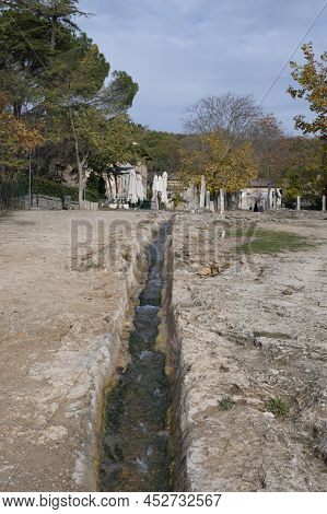 Ancient Hot Thermal Springs And Pool In Nature Park Dei Mulini, Bagno Vignoni, Tuscany, Italy