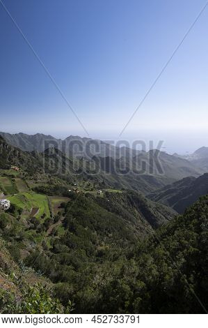 Panoramic View On Green Mountains Of Anaga National Park, North Of Tenerife, Canary Islands, Spain