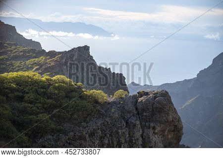 Mountains Range In Rural De Teno Park Near Isolated Village Masca On Tenerife And La Gomera Island O