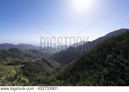 Panoramic View On Green Mountains Of Anaga National Park, North Of Tenerife, Canary Islands, Spain