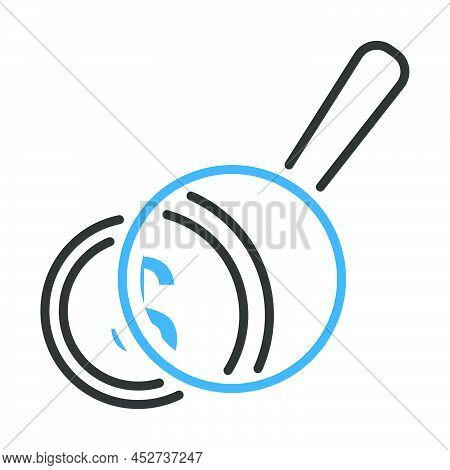Magnifying Over Coins Stack Icon. Editable Bold Outline With Color Fill Design. Vector Illustration.