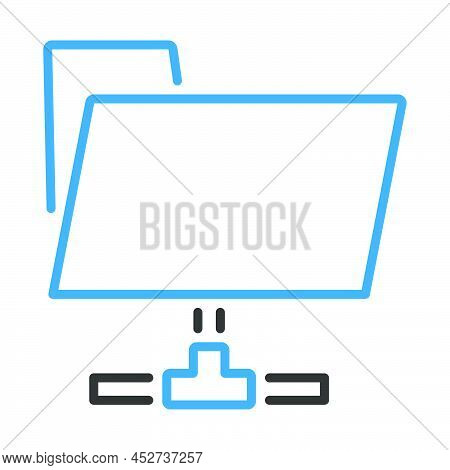 Shared Folder Icon. Editable Bold Outline With Color Fill Design. Vector Illustration.