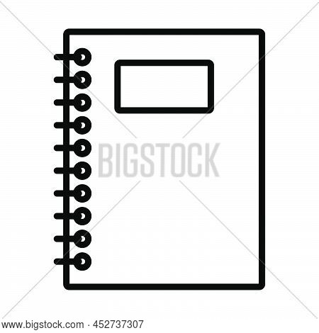 Exercise Book With Pen Icon. Bold Outline Design With Editable Stroke Width. Vector Illustration.