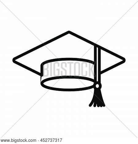 Graduation Cap Icon. Bold Outline Design With Editable Stroke Width. Vector Illustration.