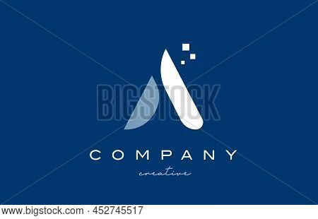 A, A, Letter, Company, Logo, Logotype, Sign, Design, Business, Icon, Identity, Blue, White, Dot, Dot