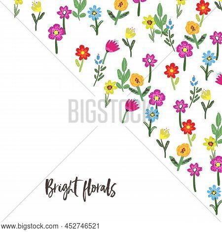 Vector Florals. Bright Flower Background. Bitanical Illustration
