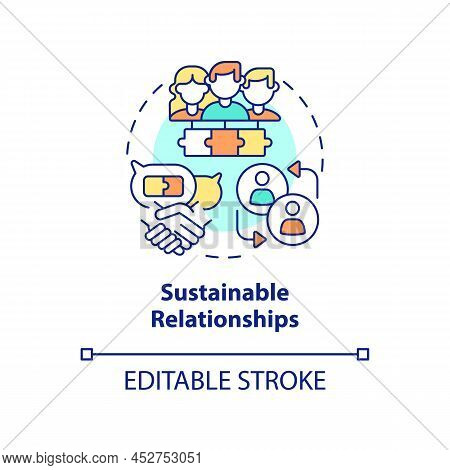 Sustainable Relationships Concept Icon. Long Term Connection. Charisma Benefit Abstract Idea Thin Li