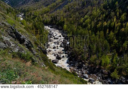 View On Valley Of Chulcha River. Altai Republic, Siberia. Russia