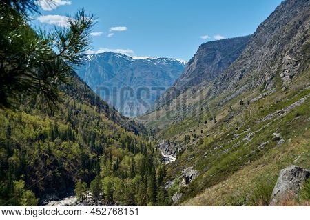 View On Valley Of Chulcha River. Altai Republic, Siberia. Russia