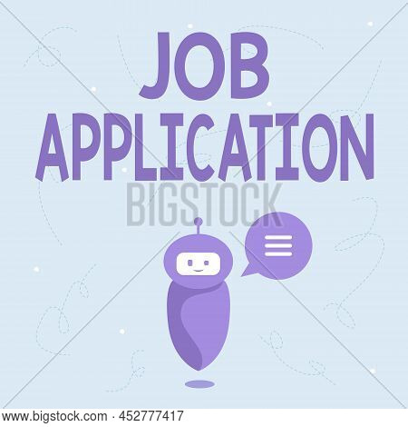 Text Showing Inspiration Job Application. Business Overview The Standard Business Document Serves A 