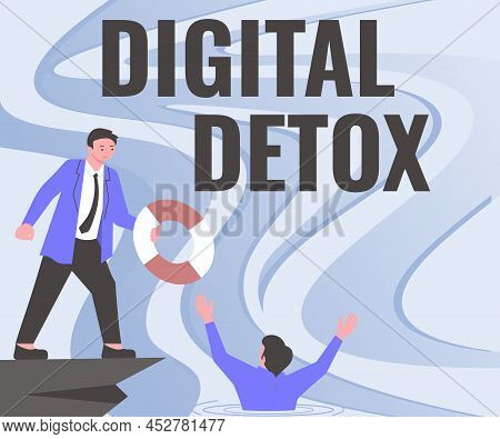 Conceptual Display Digital Detox. Concept Meaning Free Of Electronic Devices Disconnect To Reconnect