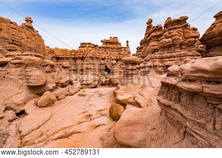 Amazing Hoodoo Rock Forations At Goblin Valley State Park In Utah
