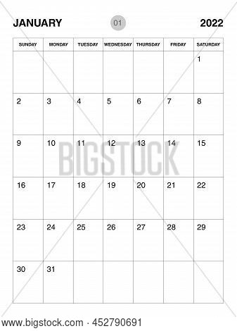 January 2022 Year Planner Template, Calendar 2022 Desgin, Monthly And Yearly Planners. Organizer Dia