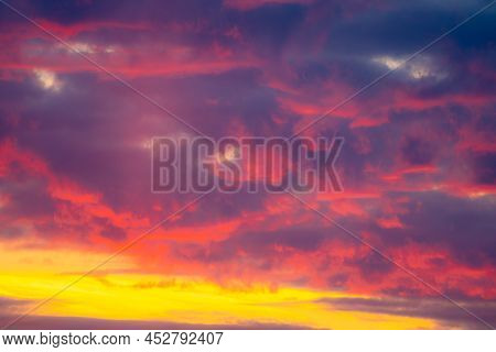 In The Early Morning During Twillight It Is Right That The Clouds Are On Fire.