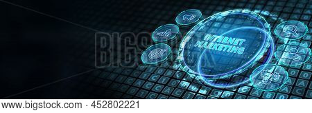 Internet Marketing Digital Online Advertising Automation. Business, Technology, Internet And Network