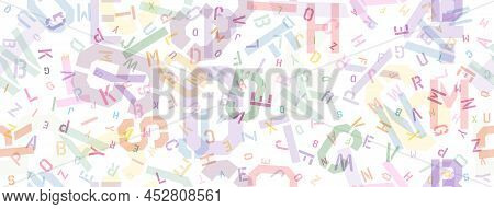 Seamless Abstract Pattern Of Their Letters And Numbers For Texture, Textiles, Packaging And Simple B