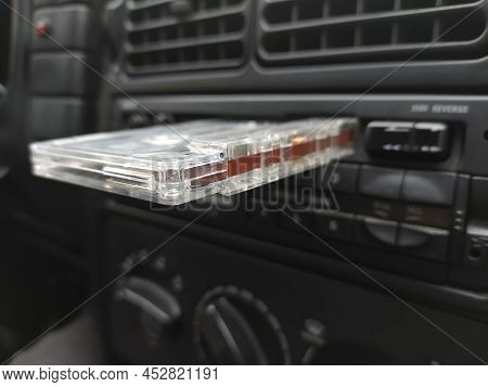 Radiocassette Tape Played In A Car Music Player