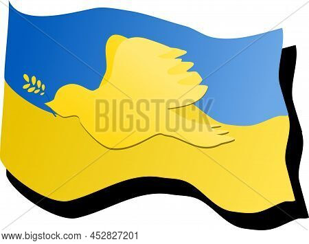 Peace Dove With Twig And Ukranian Flag