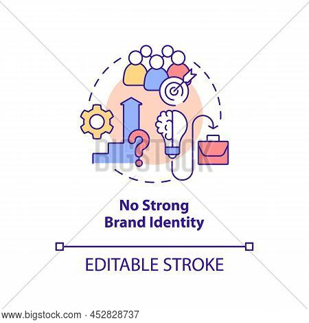 No Strong Brand Identity Concept Icon. Problem Faced By Business Abstract Idea Thin Line Illustratio