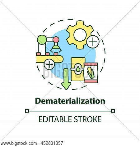 Dematerialization Concept Icon. Reduce Materials Usage. Area Of Industrial Ecology Abstract Idea Thi