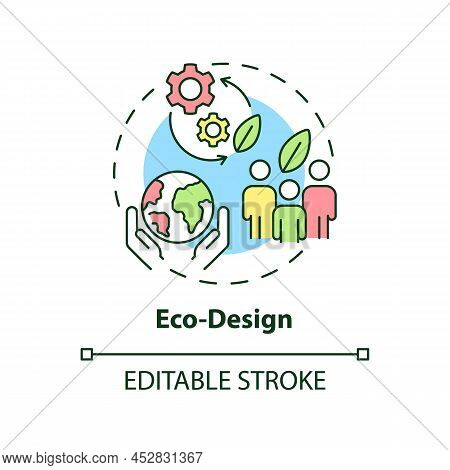 Eco-design Concept Icon. Sustainable Organization. Area Of Industrial Ecology Abstract Idea Thin Lin
