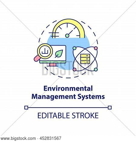 Environmental Management System Concept Icon. Tool Of Industrial Ecology Abstract Idea Thin Line Ill